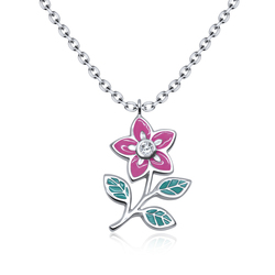 Blooming Flower Silver Necklace SPE-3370